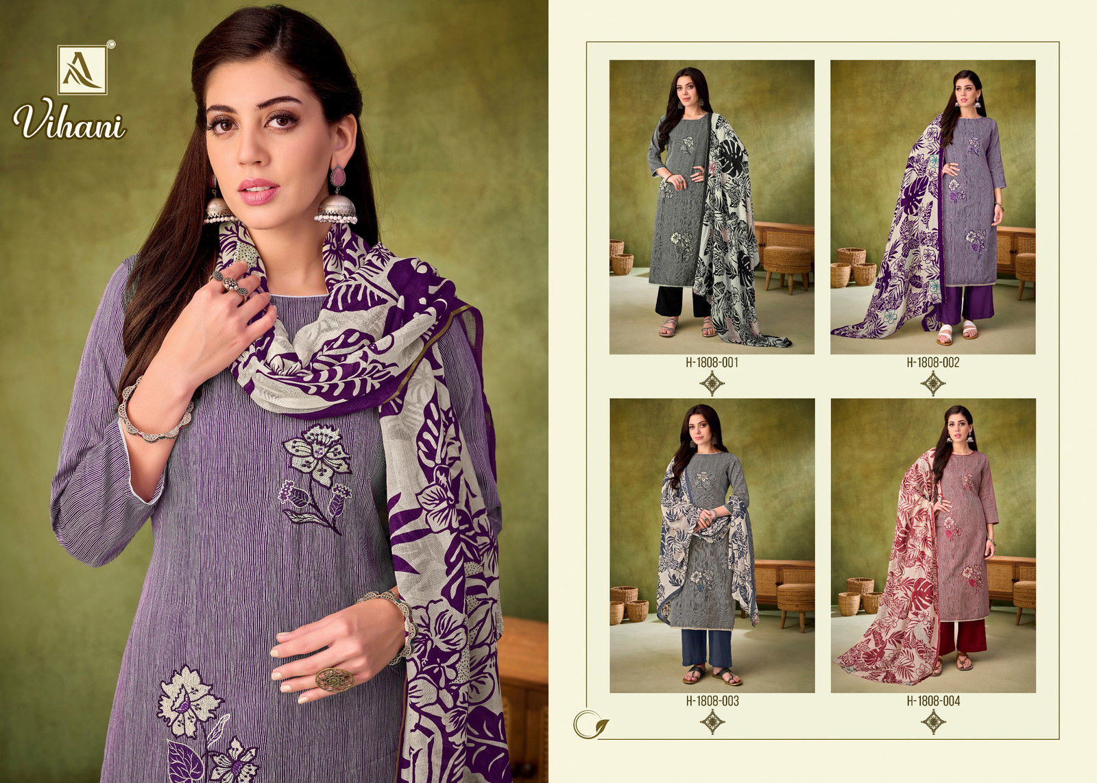 Alok Vihani Embroidered Printed Dress Material Collection